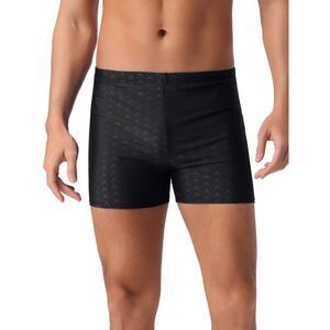 Summer Solid Color Elastic Waist Swimming Training Swim Trunks Black